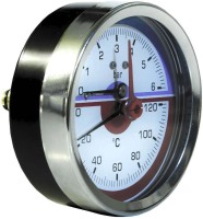Nyomásmérő óra hőmérséklet mérővel 40 bar, DN 63, 1/4" BSP, karima nélkül, hátsó csatlakozással